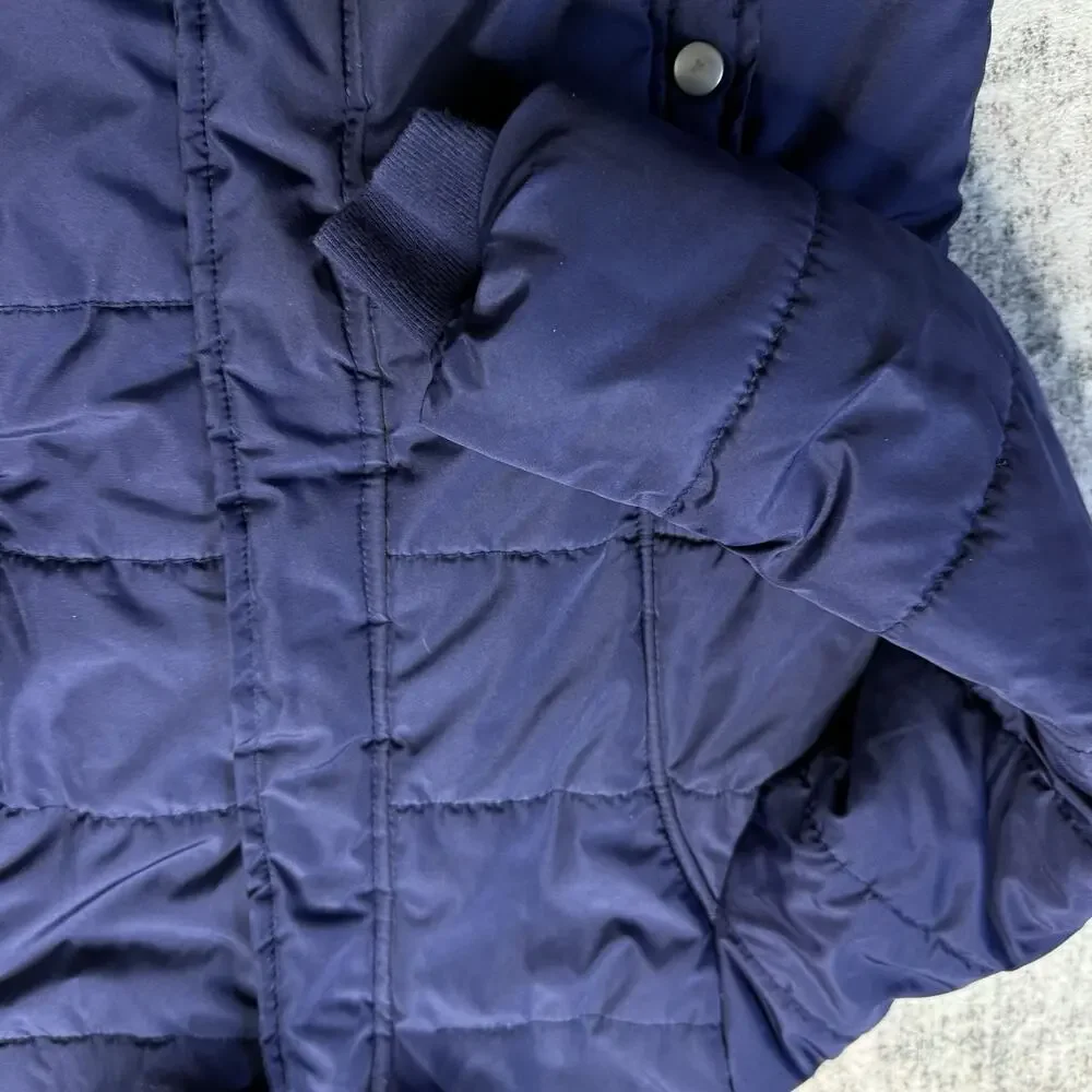 Gymboree Water-Resistant Puffer Coat sz L 10-12 NWT Faux Fur Blue Winter Warm
